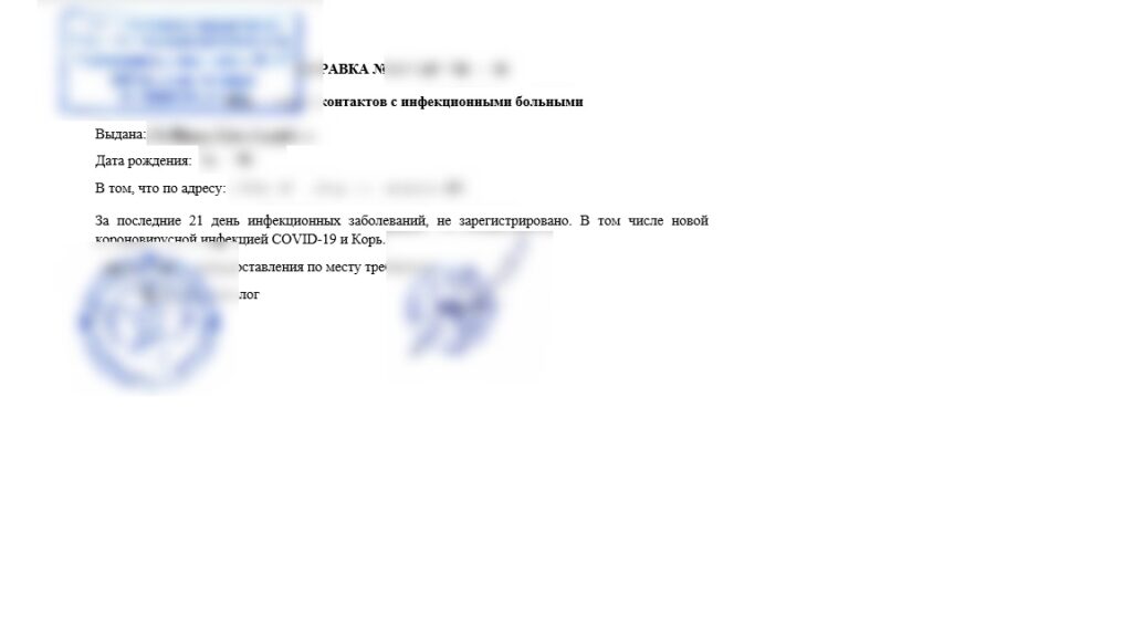 Справка об эпидокружении
